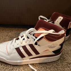 Adidas Forum Exhibit Mid White Victory Crimson 2021 Mid-top - H01920- Practically brand new 