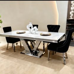 Brand New Elegant Marble Dining Set 