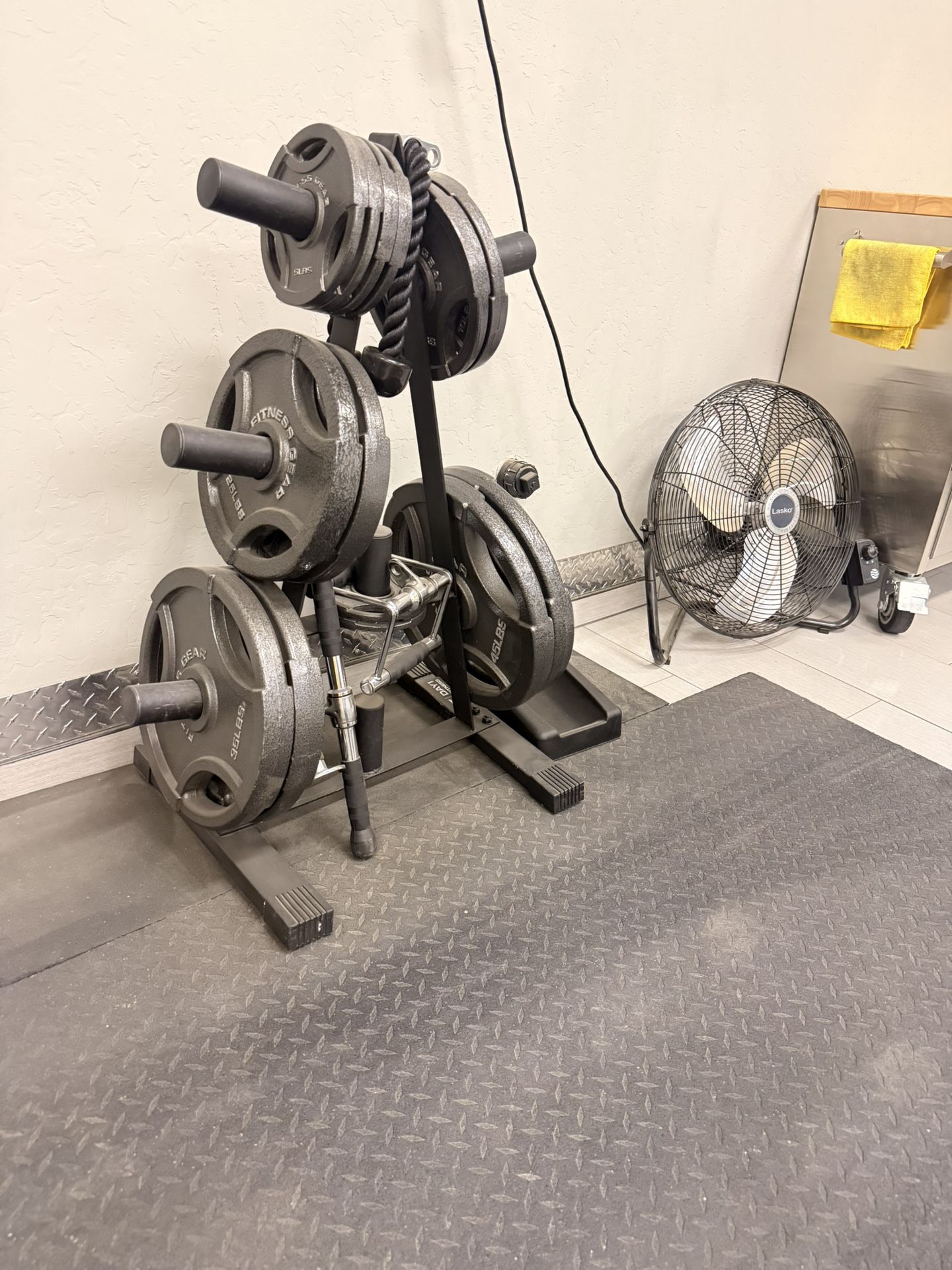 Olympic Weight Set And Rack! 250 Lb. Fitness Gear