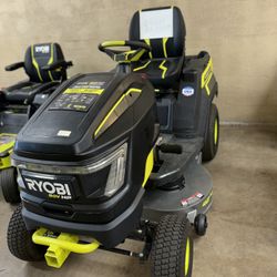 (Used Good) Ryobi 80V HP Brushless 42 in. Battery Electric Cordless Riding Lawn Tractor with (3) 80V 10Ah Batteries and Charger