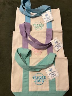 Trader Joe’s MINI pastel canvas tote bags
