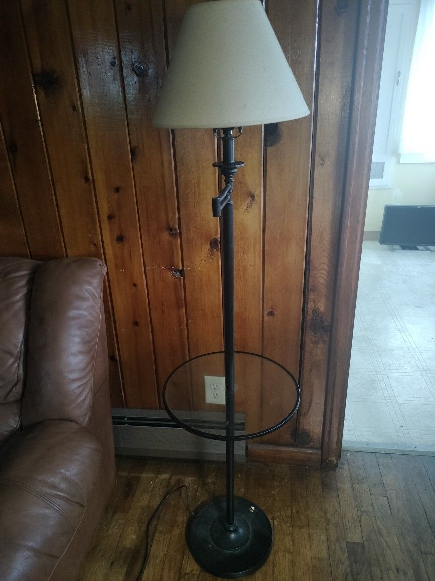 Glass Side Table / Floor Lamp