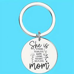 Mom, Mum, Mommy, Mamá Keychain's. Llavero De Mamá. Strong Fearless Warm Loving Patient Selfless. Love You Momma