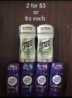 Speed Stick Deodorant $2 each or 2 for $3
