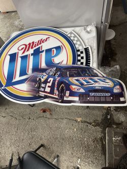 Large Miller Lite Metal Sign NASCAR 