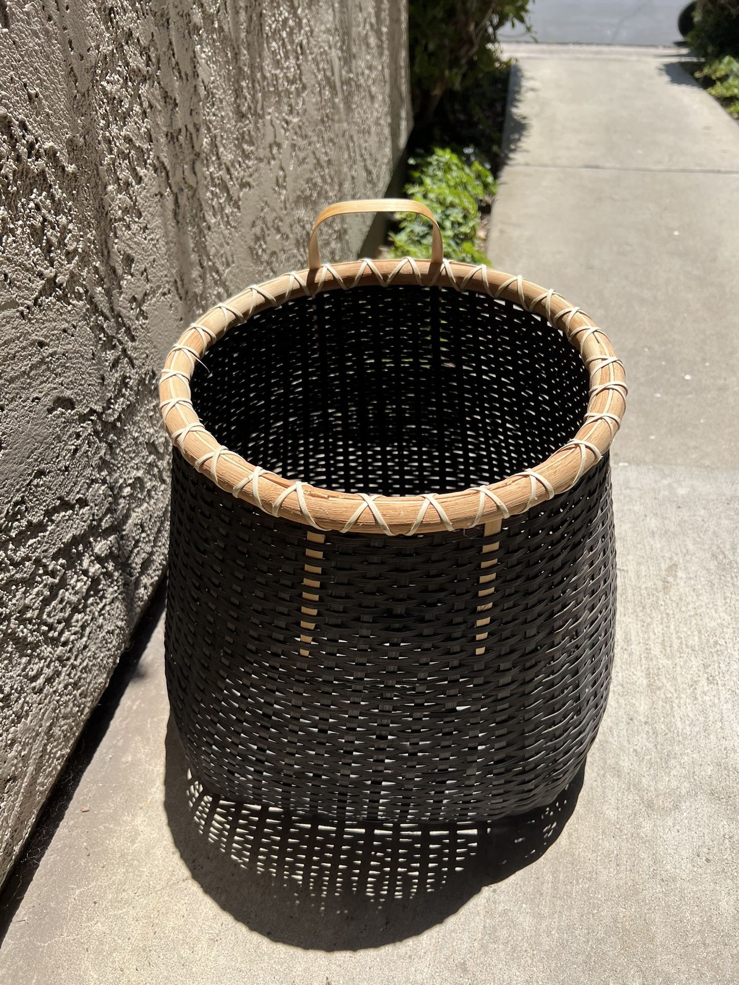 Black With Tan Woven Basket