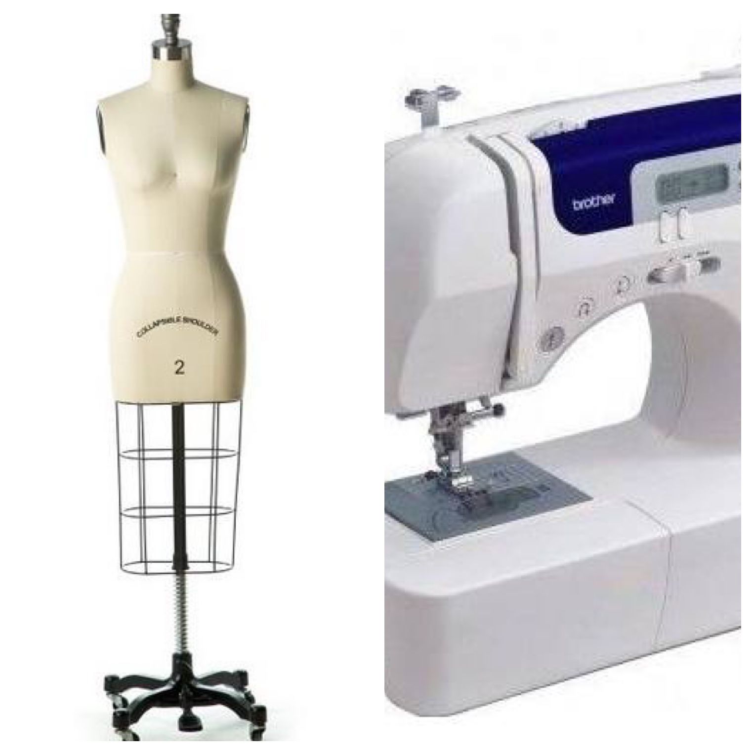 Dress form and sewing machine