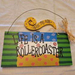 Cute Painted Wood Wall Plaque 