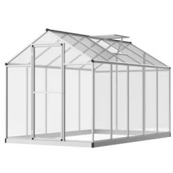 Outsunny 10'x6' Walk-In Polycarbonate Greenhouse w/Roof Vent & Rain Gutter