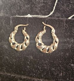 925 Sterling Silver Chain Hoop Earrings