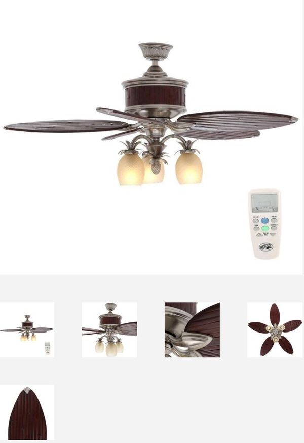 Colonial Bamboo 52 In Indoor Pewter Ceiling Fan With Light Kit