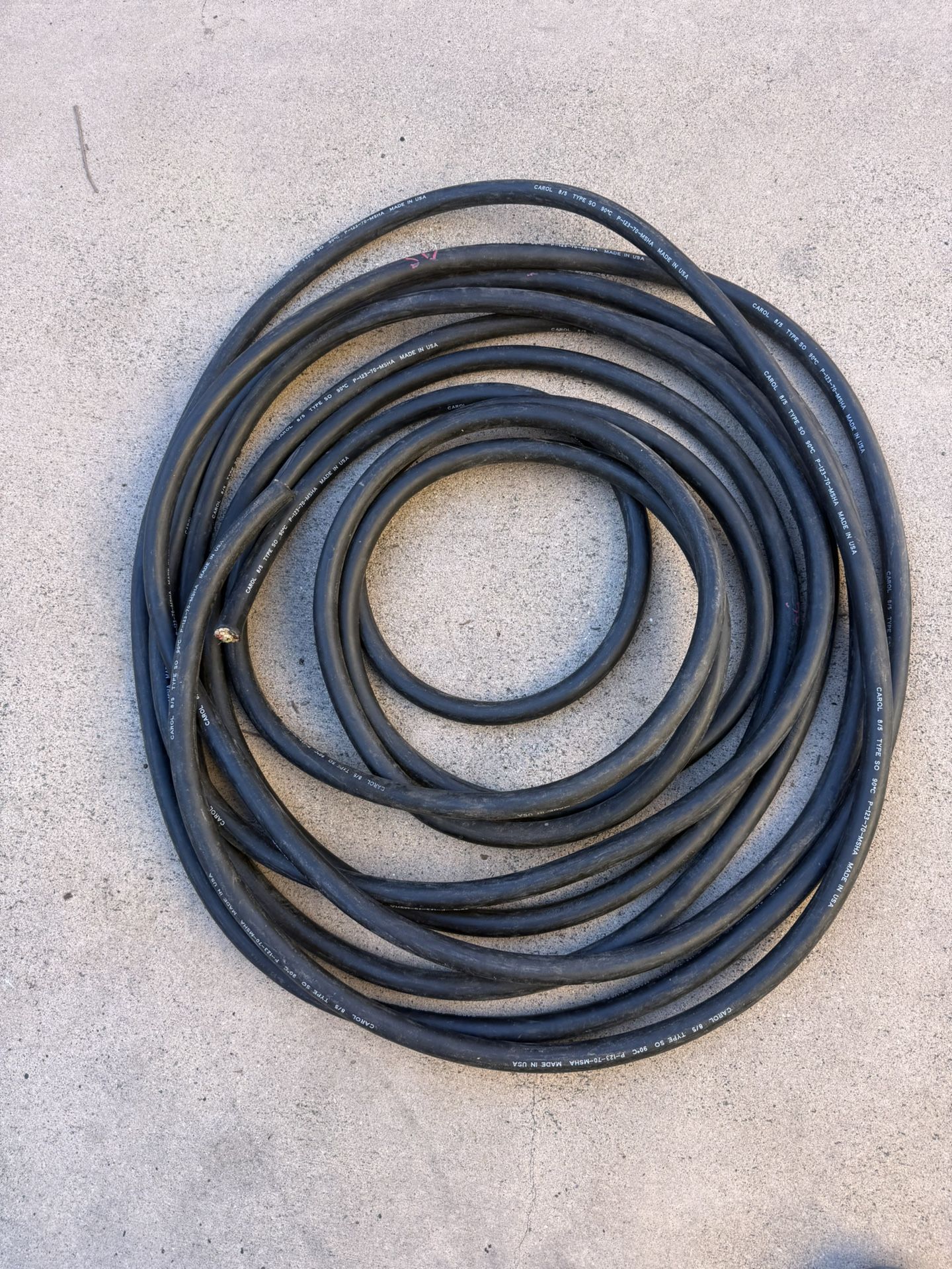 8/5 Cable Usa Made P 123 70 MSHA TYPE SO 50feet