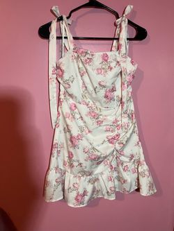 Floral Mini Dress with Tie Straps