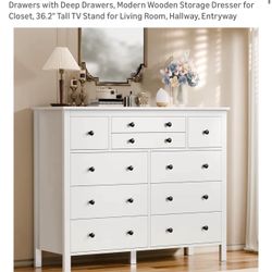 Wood Dresser, 10 Drawers with custom knobs, extra