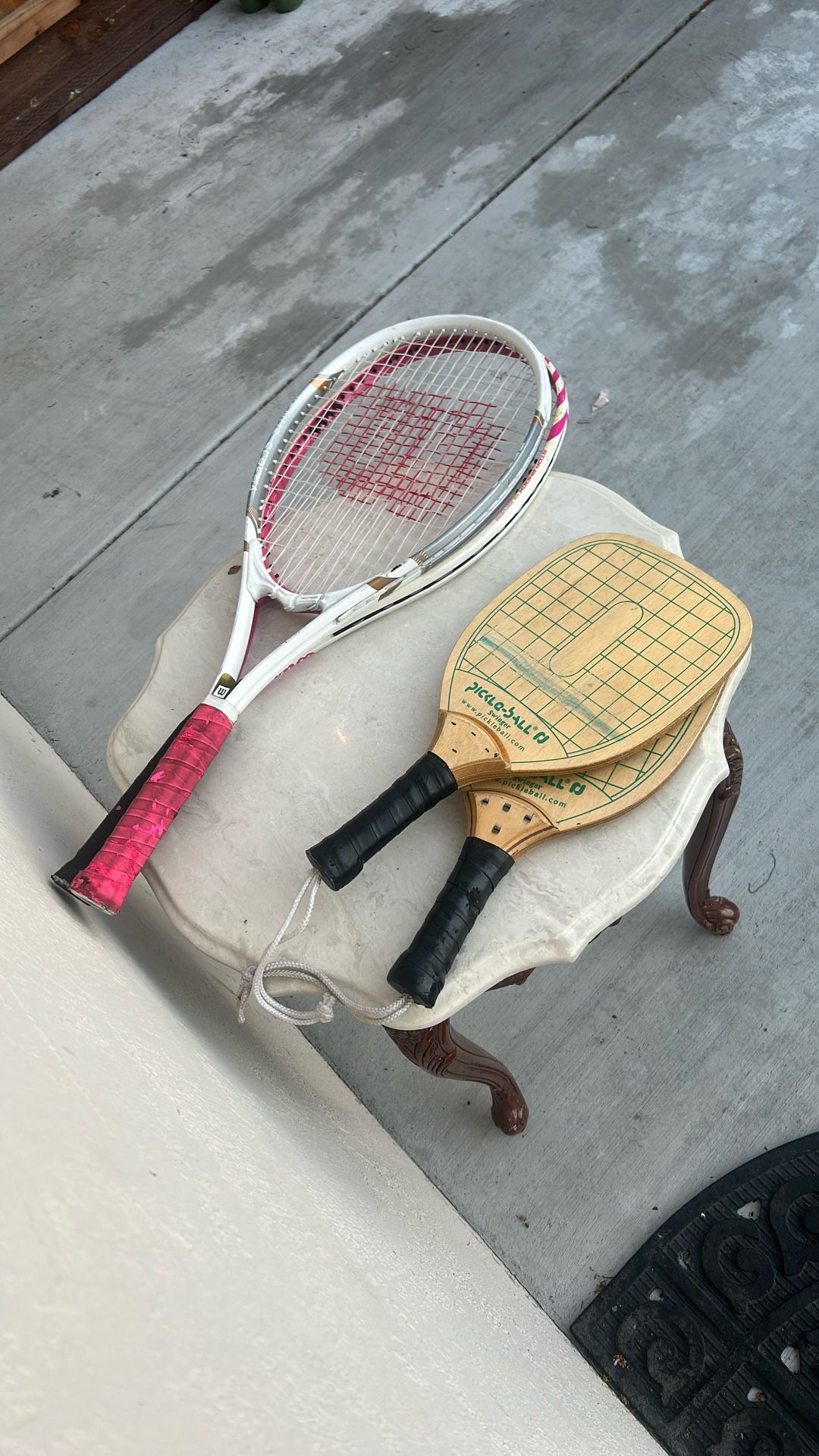 Tennis racket and Pickleball racket
