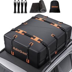 21 Cubic Car Luggage Carrier Roof Bag, ADNOOM Waterproof Rooftop Cargo Carrier, Tearproof Roof Luggage Carrier for Long Trip, Weatherproof Soft-Shell 