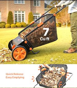 New Other VEVOR 26” Leaf/Grass Push Lawn Sweeper/Collector With 7 cu. ft. Hopper Bag