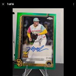 topps chrome 2025 mason miller autograph padres 27/99