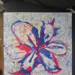 ARTWORK ABSTRACT 12" X 12 " SIGNED