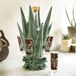 Azul Agave Tequila Set with Longhorn Glasses - Medium