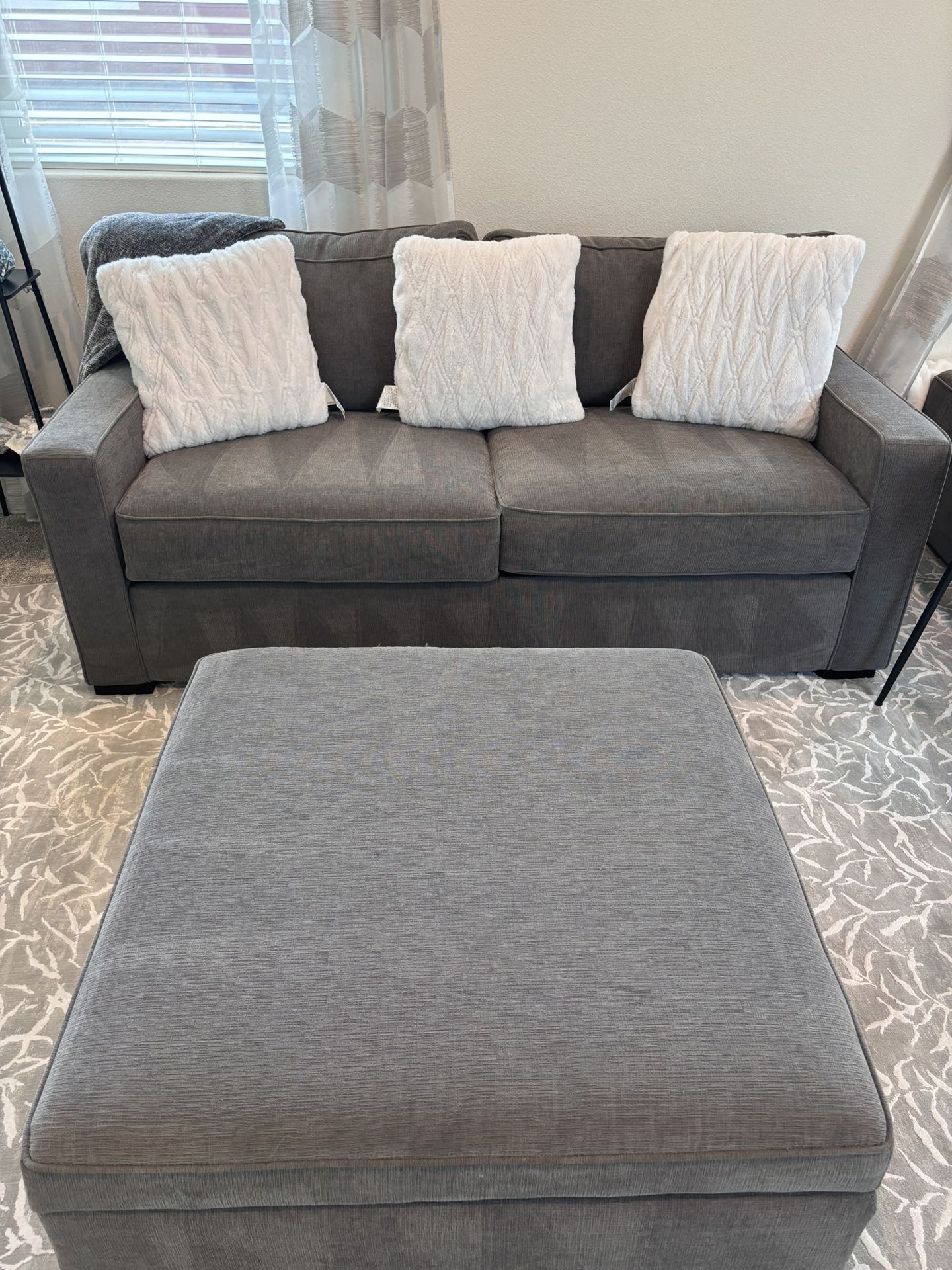 Loveseat With Storage Ottoman 