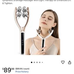 Face Massager Tool Microcurrent Device: Facial Sculpting Lymphatic Drainage Massager with Light Therapy for Enhanced Lift & Tighten.