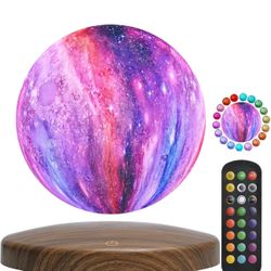 Levitating Moon Lamp, 18 Colors Galaxy Lamp with Touch Remote Control, Floating and Spinning in Air Freely, for Room Office Decor Creative Gift