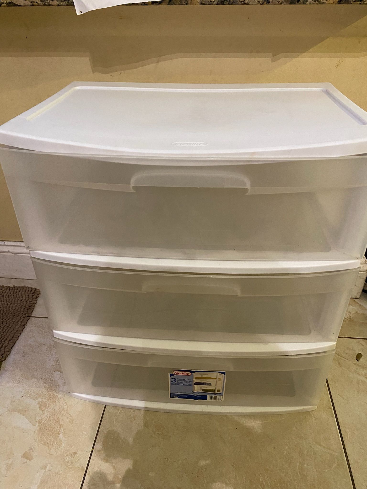 Sterilite Wide 3 Drawer Storage, Plastic Rolling Cart with Wheels - See My Items 😎