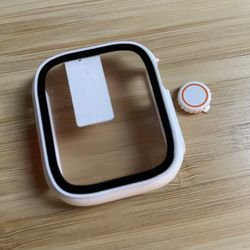 White Full Cover Case Screen Protection for Apple Watch Series 7 8 9 41mm