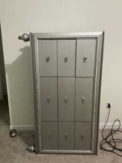 Glam Gray Rhinestone Dresser with Mirror