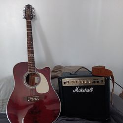 Takemine Guitar Jj325SRC-12String and MarshallMG Series15CDR