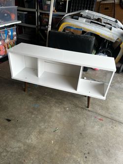 White Mid-Century Modern TV Stand