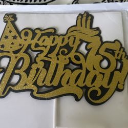 Cake Topper  Happy 15th Birthday  NEW 