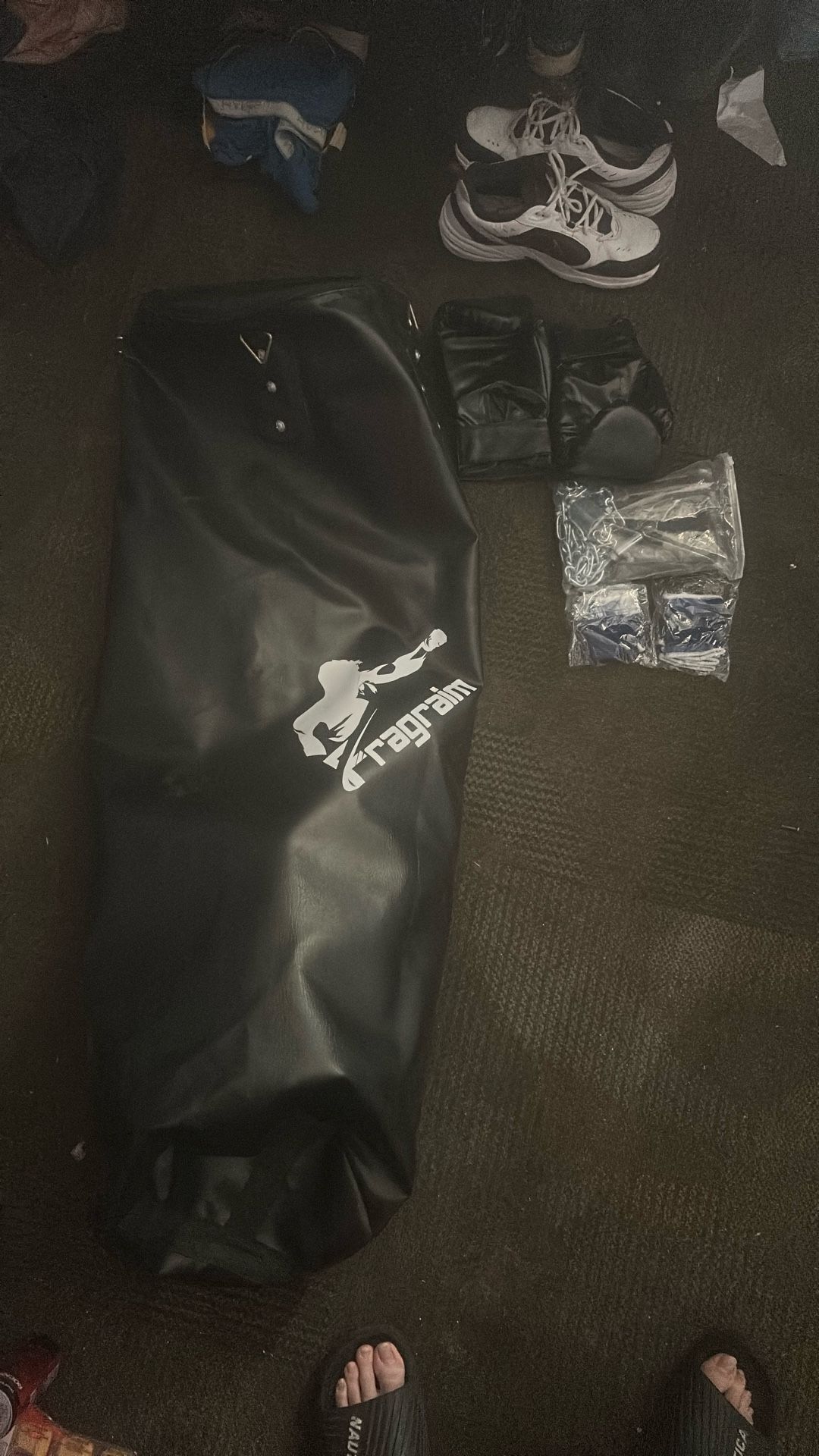 Punching bag with accessories 