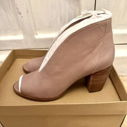Rose Lucky Brand Leather peep toe boots