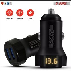 5 Core Car Charger Dual Smart Fast USB Port 4.8A/24W Adapter 1 Pcs PK CDKC112USB ⭐⭐⭐⭐⭐✔US Seller ✔FastFREE Shipping ✔A+Quality✔Apple ✔