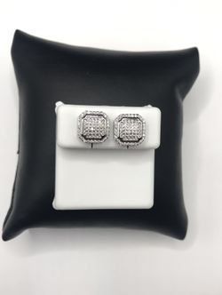 925 Sterling Silver 0.59CT MOISSANITE Screw Back Unisex Stud Earrings 