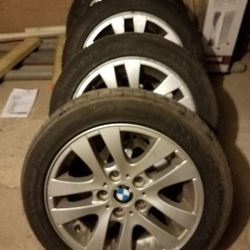 4 Original BMW RIMS With 3 Good  TIRES