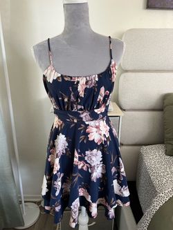 Navy Floral Dress