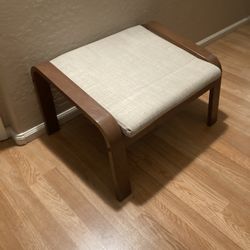 Mcm Wood And Cloth Ottoman