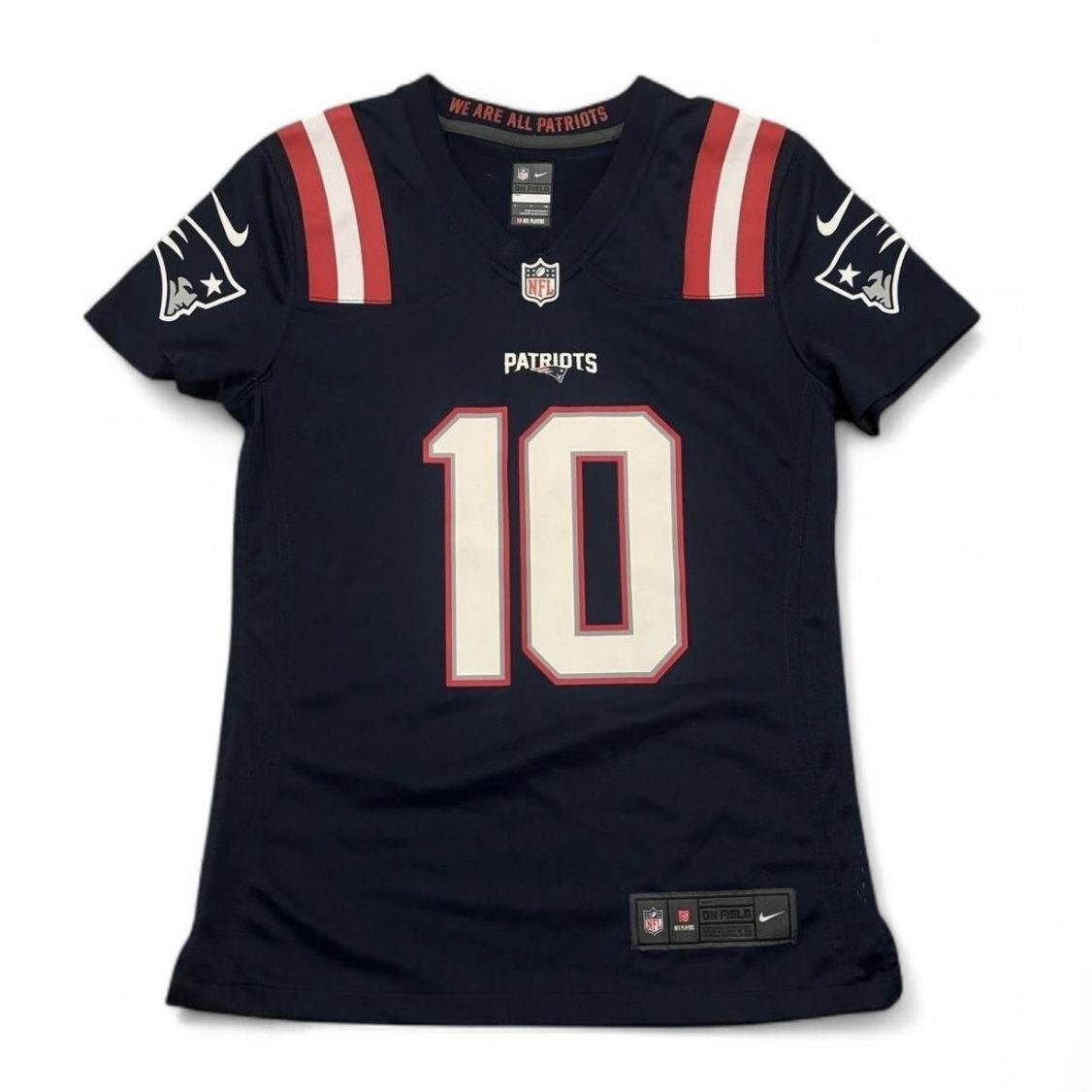 Patriots nfl on field nike navy jones jersey shirt