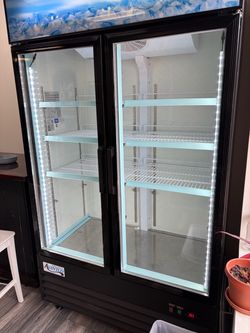 Avantco Double Glass Door Commercial Refrigerator