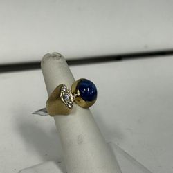14kt. Diamond & Star Sapphire  Ring 
