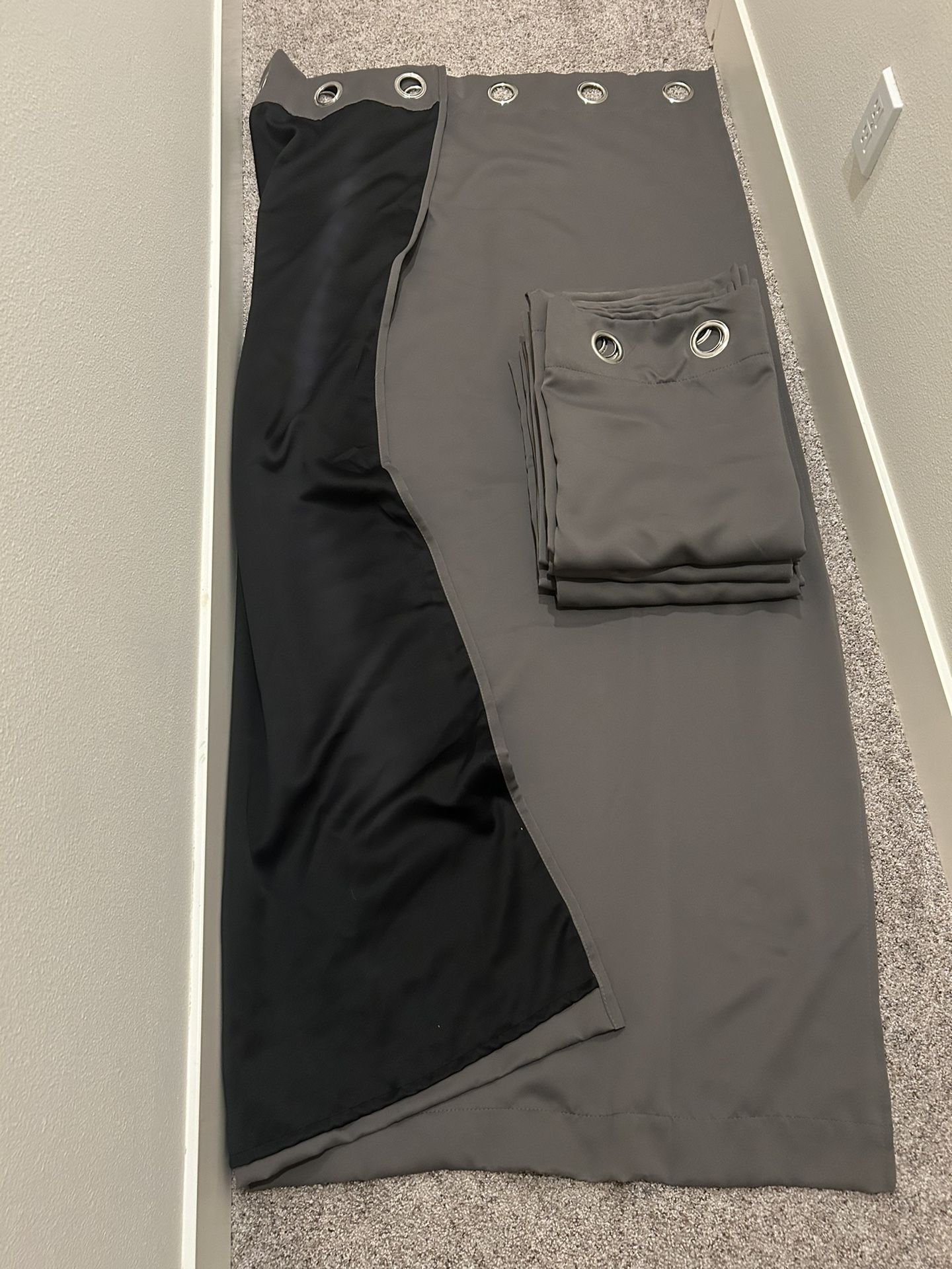 Gray Blackout Curtains, Set of 4