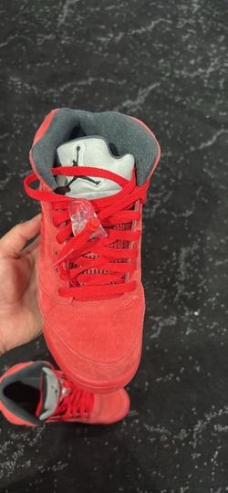 Air Jordan 5 Red Suede Sneakers size 7!
