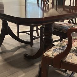 Antique Table-comes With 6 Chairs