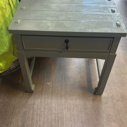 Two Solid Wood End Tables 25X25 Inches Wide  By 24 1/4  Inch Tall $100 Dollars 