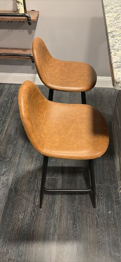 2 Counter Height Faux Leather Stools