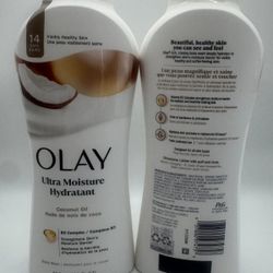 OLAY Ultra Moisture Hydratant Coconut Oil Body Wash, 22 fl oz 2 Pack