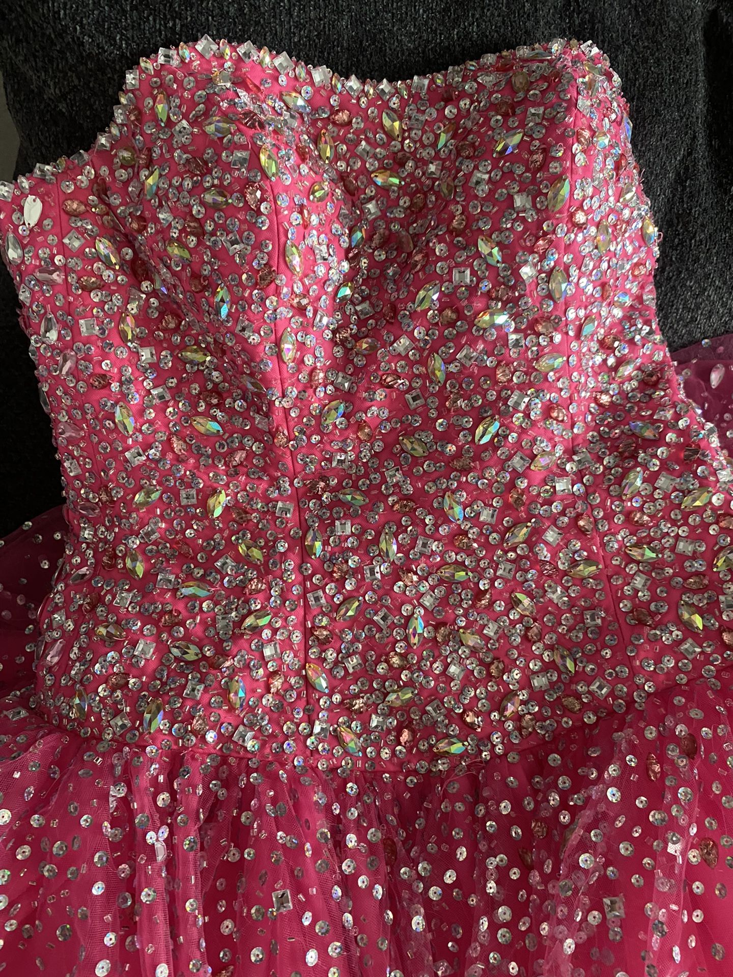 Pink Dress With Rhinestone  USA 4 Uk6
